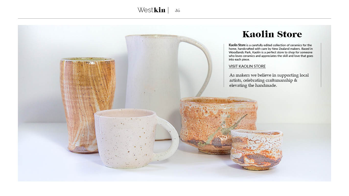 A local xmas gift guide featuring Kaolin pottery by West Kin magazine