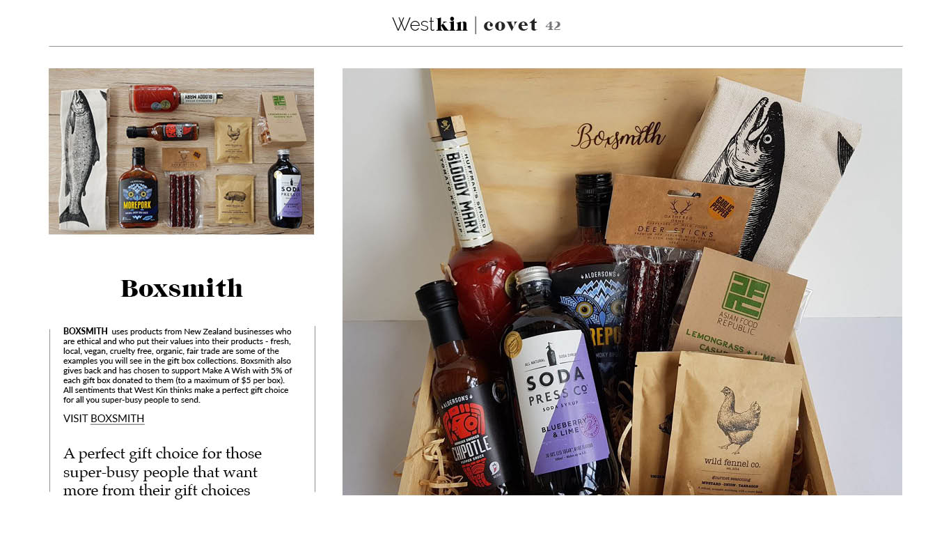 A local xmas gift guide featuring Boxsmith by West Kin magazine