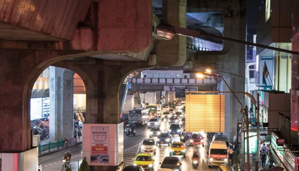 Nightime traffic in Bangkok