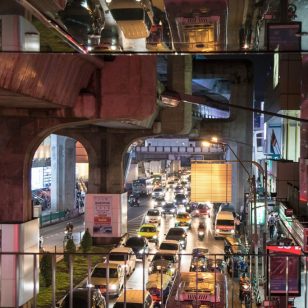 Nightime traffic in Bangkok